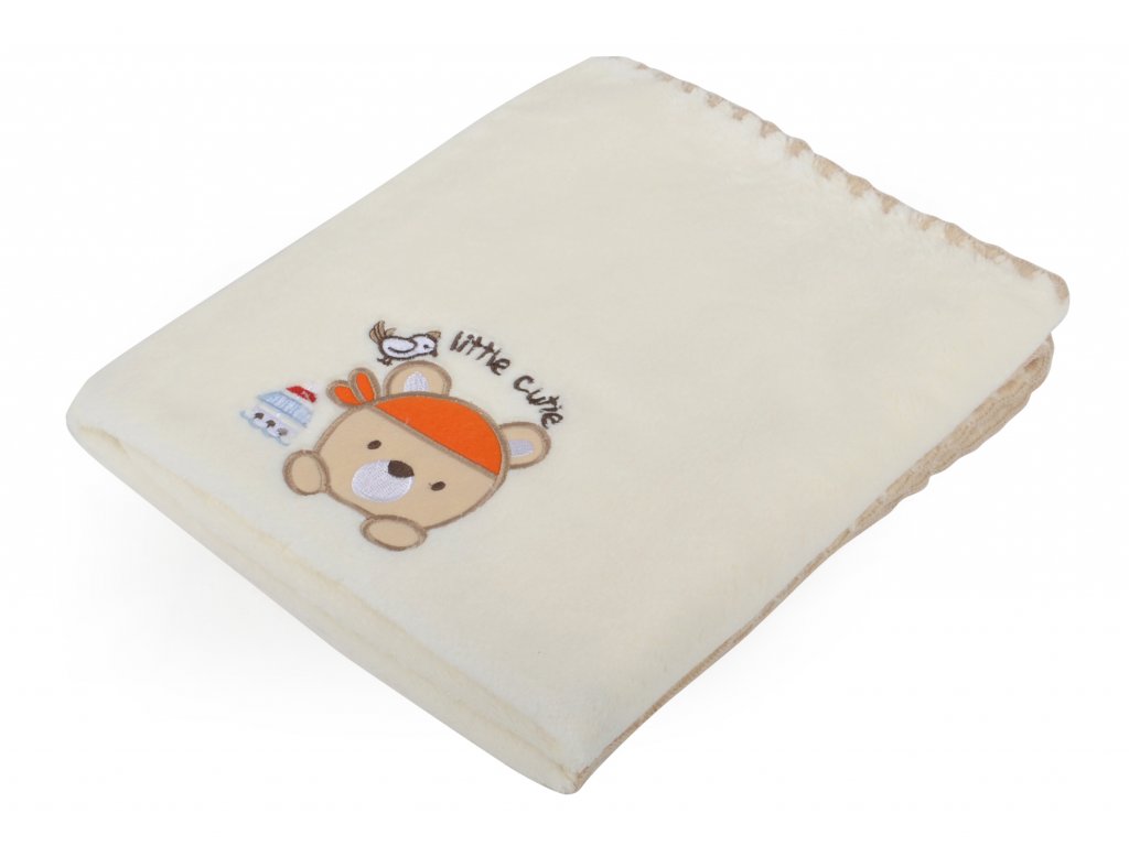 Dětská deka s aplikací DITA smetanová 80x90 cm Mybesthome