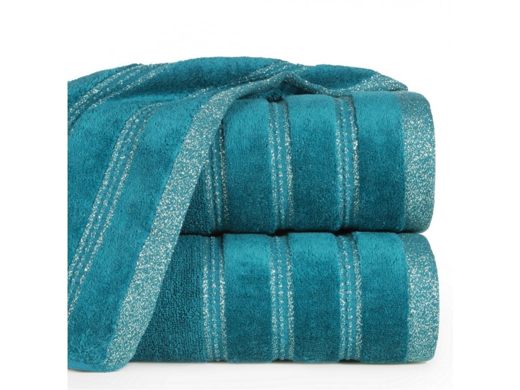 Bavlněný froté ručník s proužky GLORIA 50x90 cm, tyrkysová, 500 gr Mybesthome