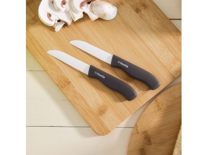 Set 2 kusů nožů s keramickou čepelí a plastovou rukojetí 17 cm Homla