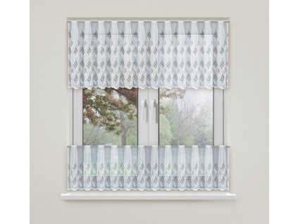 Dekorační vitrážová žakárová záclona s řasící páskou ROSALIE 40 bílá 300x40 cm (cena za spodní díl) MyBestHome