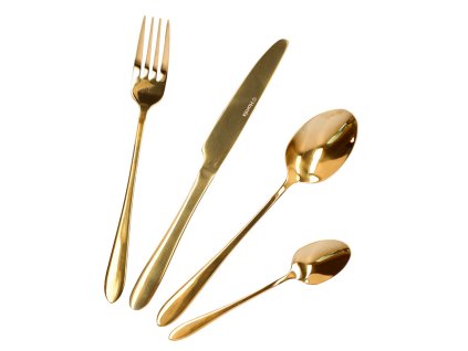 Sada nerezových příborů ABELE tmavě zlatá 16 kusů 951910