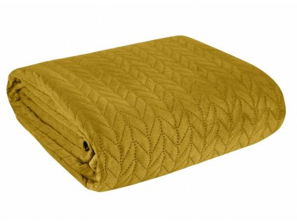 Přehoz na sedačku - pohovku - postel ASTRA mustard/hořčicová