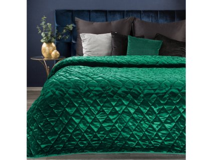 Přehoz na postel KIRSTY tmavě zelená 220x240 cm 