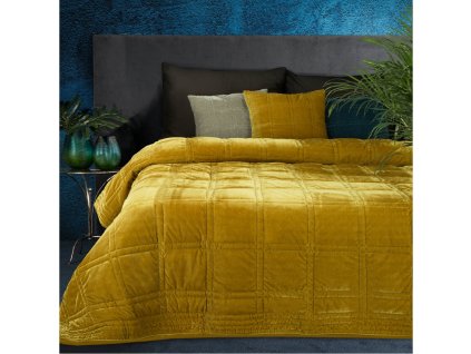 Přehoz na postel SCORPIO mustard/hořčicová 220x240 cm Mybesthome