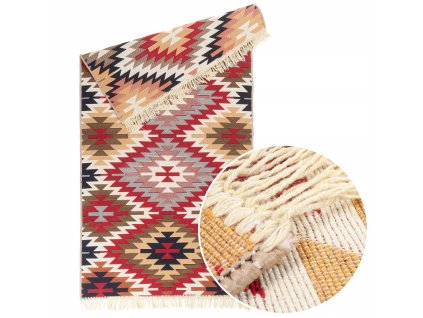 Kusový oboustranný vzorovaný koberec KILIM GOLD PREMIUM - AZTECKI více rozměrů Multidecor