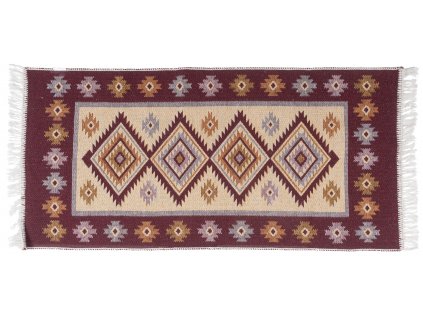 Kusový oboustranný vzorovaný koberec KILIM - ROMBY švestková více rozměrů Multidecor