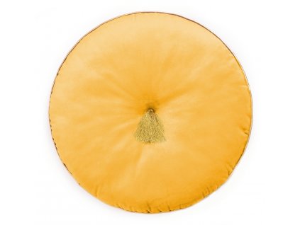 Polštář s výplní ALINA mustard/hořčicová Ø 40 cm Mybesthome