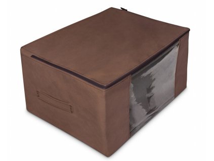 Úložný box-organizér na lůžkoviny a oblečení, hnědá, 60x45x30 cm Mybesthome