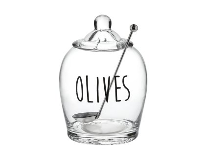 Sklenice na olivy se lžící | LIVEN | 0,55 l | ALL 984215 Homla