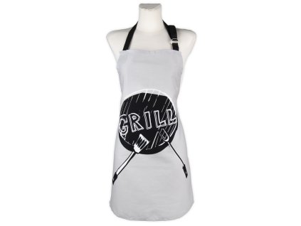 Kuchyňská bavlněná zástěra GRILL, šedá, Essex, 100% bavlna
