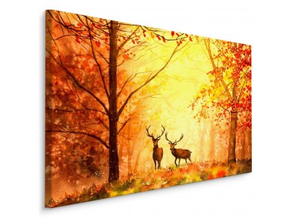 Plátno Jeleni V Podzimním Lese