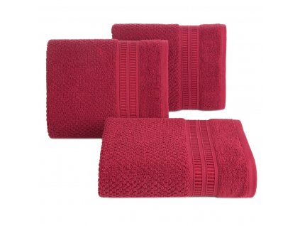 Bavlněný froté ručník s proužky ROSSI 50x90 cm, červená, 500 gr Mybesthome