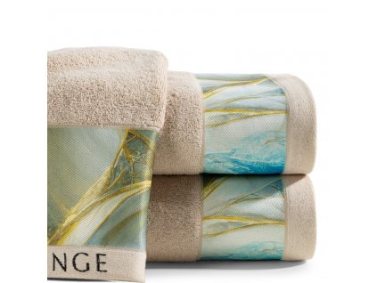 Bavlněný froté ručník s bordurou SELENE 50x90 cm, béžová, 485 gr Eva Minge
