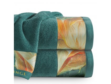 Bavlněný froté ručník s bordurou AMIR 50x90 cm, tyrkysová, 485 gr Eva Minge