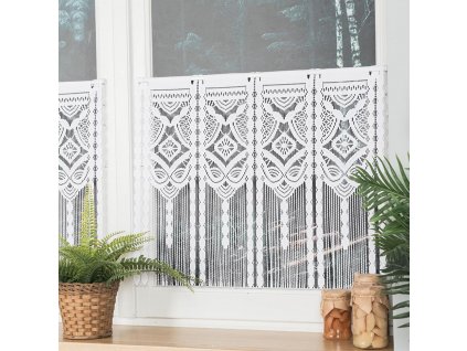 Dekorační oblouková krátká záclona na tyčovou gárnyž INARA 50 bílá 60x50 cm MyBestHome