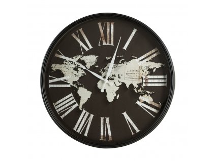 Nástěnné hodiny WORLD černá Ø 60 cm Mybesthome