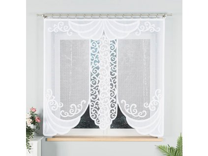 Dekorační oblouková krátká záclona DANUTA 160 bílá 160x160 cm MyBestHome