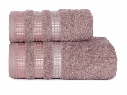 Bavlněný froté ručník s bordurou LUXURY 50x90 cm, růžová, 500 gr Mybesthome