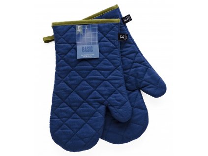 Kuchyňské bavlněné rukavice chňapky BASIC modrá, 100% bavlna 18x30 cm Essex