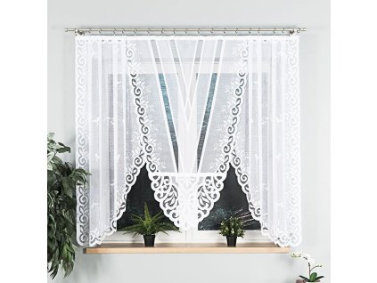 Dekorační oblouková krátká záclona ROZALIA 160 bílá 250x160 cm MyBestHome