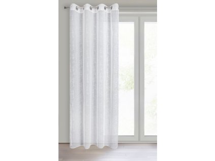 Dekorační vzorovaná záclona s kroužky ELSA bílá/stříbrná 140x250 cm (cena za 1 kus) MyBestHome