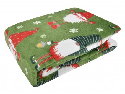 Vánoční deka z mikrovlákna MAGICAL CHRISTMAS zelená 150x200 cm