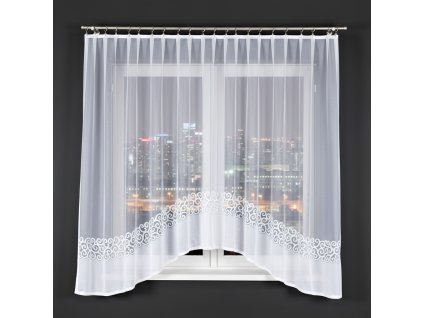 Dekorační oblouková krátká záclona na žabky DANIELA 170 bílá 300x170 cm MyBestHome