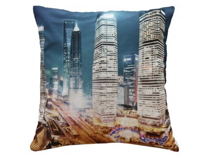 Polštář LIGHT CITY MyBestHome 40x40cm fototisk 3D motiv velkoměsta