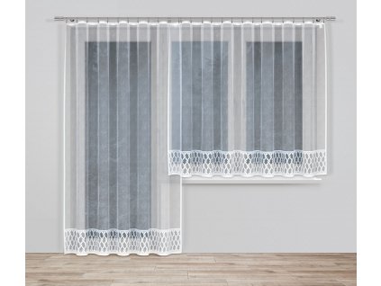 Dekorační žakárová záclona s řasící páskou DOUBLE 140 bílá 300x140 cm MyBestHome