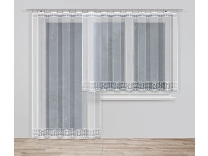 Dekorační žakárová záclona s řasící páskou ESSENCES 160 bílá 300x160 cm MyBestHome