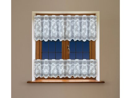 Dekorační vitrážová žakárová záclona s řasící páskou GALINA 40 bílá 300x40 cm (cena za spodní díl) MyBestHome