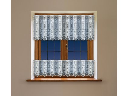Dekorační vitrážová žakárová záclona s řasící páskou AIDA 40 bílá 300x40 cm (cena za spodní díl) MyBestHome