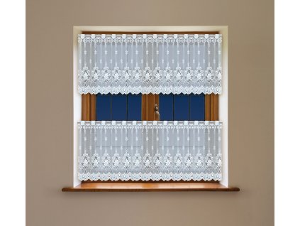 Dekorační vitrážová žakárová záclona s řasící páskou HAREM 30 bílá 300x30 cm (cena za spodní díl) MyBestHome