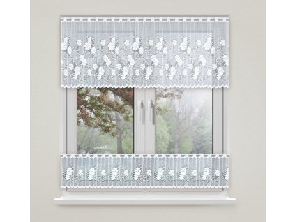 Dekorační vitrážová žakárová záclona AMBAR 30 bílá 300x30 cm (cena za spodní díl) MyBestHome