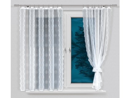 SET 2 KUSY - Dekorační žakárová záclona s řasící páskou AZURO 150 bílá 2x 170x150 cm MyBestHome