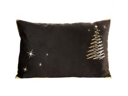 Vánoční polštář s výplní NATALE SW 02 černá/zlatá 30x50 cm, Mybesthome