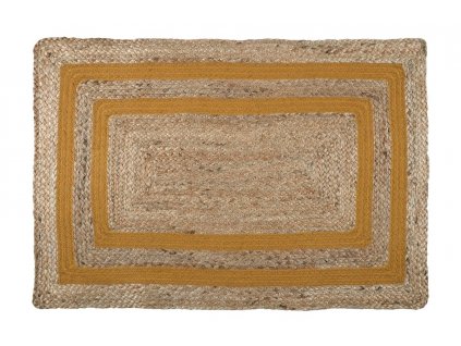 Jutový koberec - rohožka BERRY naturel/mustard/hořčicová 60x90 cm France