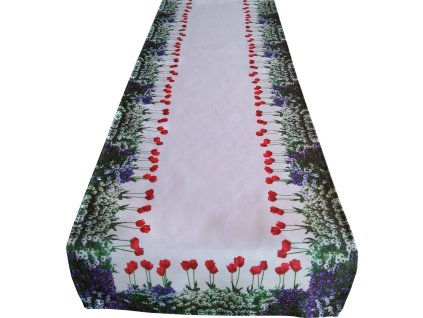 Vzorovaný ubrus - běhoun na stůl TULIPÁNY 40x140 cm Mybesthome