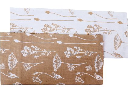 Set 2 kusy bavlněných utěrek CAPUCINE taupe/bílá 100% bavlna 50x70 cm MyBestHome 2 kusy v balení