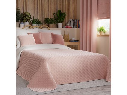Přehoz na postel QUIDO pudrová růžová 220x240 cm Mybesthome