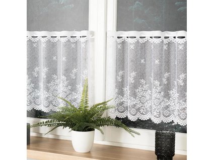 Dekorační metrážová vitrážová záclona KAROLINA bílá výška 45 cm MyBestHome