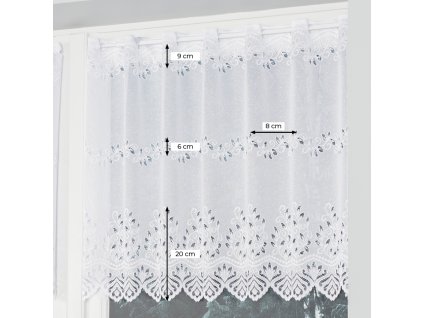 Dekorační metrážová vitrážová záclona IZA bílá výška 60 cm MyBestHome