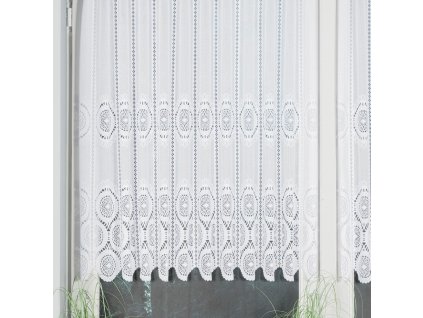 Dekorační metrážová vitrážová záclona  ROMANA bílá výška 90 cm MyBestHome