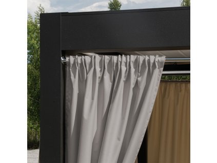 Venkovní zahradní závěs s řasící páskou GARDENIA TAPE, světle šedá, šířka 140 cm, různé rozměry (cena za 1 kus) MyBestHome