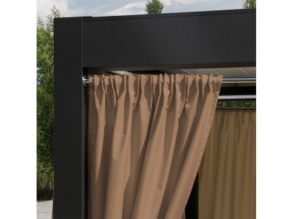 Venkovní zahradní závěs s řasící páskou GARDENIA TAPE, tmavě béžová, šířka 140 cm, různé rozměry (cena za 1 kus) MyBestHome