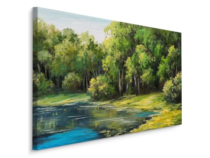 Plátno Pohled Na Jezero V Lese 70x50 cm