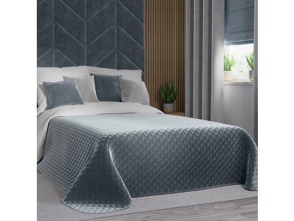 Přehoz na postel QUIDO šedá/modrá 220x240 cm Mybesthome