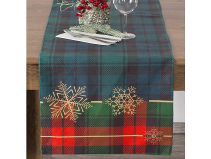 Vánoční ubrus - běhoun na stůl GREEN STAR 40x140 cm Mybesthome