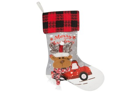 Vánoční mikulášská punčocha s 3D aplikací RONNIE II. 28x50 cm Mybesthome