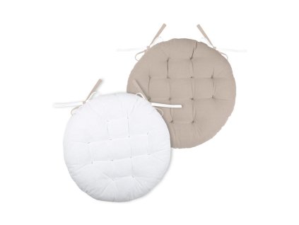 Podsedák na židli DUO COLOR bílá/béžová Ø 38 cm France